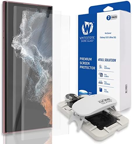 [Üveg 2Pack + UV Lámpa Szerepel] Whitestone Búra Üveg képernyővédő fólia Samsung Galaxy S22 Ultra, Teljes Edzett Üveg Pajzs a Folyékony