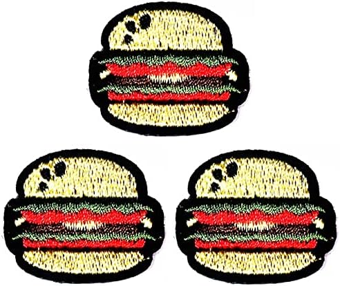 Kleenplus 3pcs. Mini Hamburger Aranyos Rajzfilm Divat Javítás Hamburger Matrica Kézműves Foltok DIY Applied Hímzett Varrni