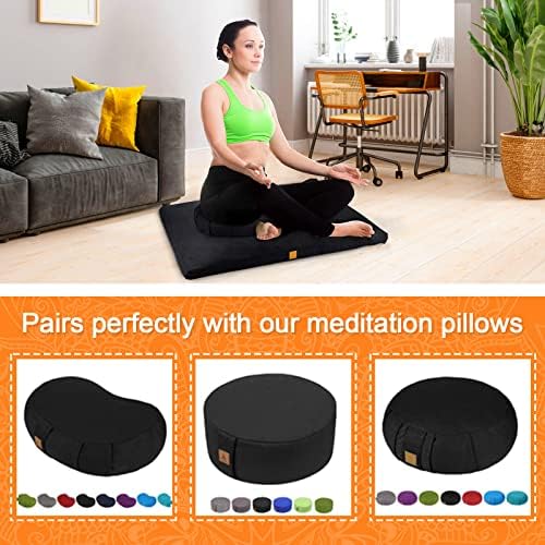 Zabuton Meditáció Mat (36×28×2)-Luxus Pamut Meditációs Párna Térdelve, Ülve Támogatás–Nagy Emelet Párna Zafu/Pad-Organikus