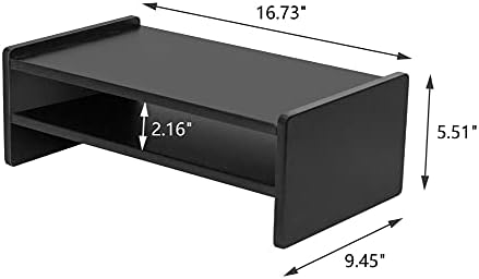 SXDS 42.49x24x14CM Számítógép-Monitor Állvány, Clamp Asztal TV Polc Kelők 2-Rétegű Fa Kar Kelő Asztal Tárolás Szervező