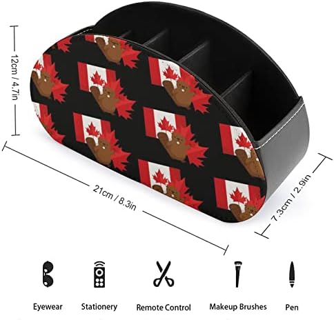 Mormota, valamint Kanadai Maple Leaf Modern Távirányító tartó, 5 Rekeszes PU Bőr Muti-Funkcionális Iroda Szervezet Táblázat Tárolási