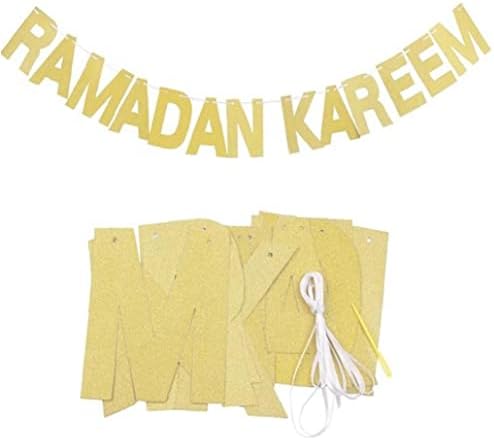 Ruluti Ramadan Kareem Sármány Banner Eid Mubarak Dekorációk, Ramadan Kareem Zászló Füzér Muszlim Iszlám Party Kellékek