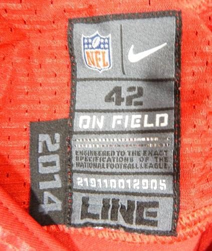 2014-ben a San Francisco 49ers 18 Játék Kiadott Piros Mez 42 DP35650 - Aláíratlan NFL Játék Használt Mezek