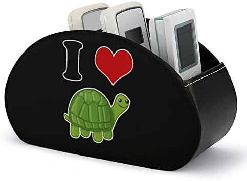 Imádom a Teknősök Tv Távirányító Birtokosai Smink Szervező Doboz PU Bőr Otthoni Tárolás Caddy Bolt 5 Rekesz