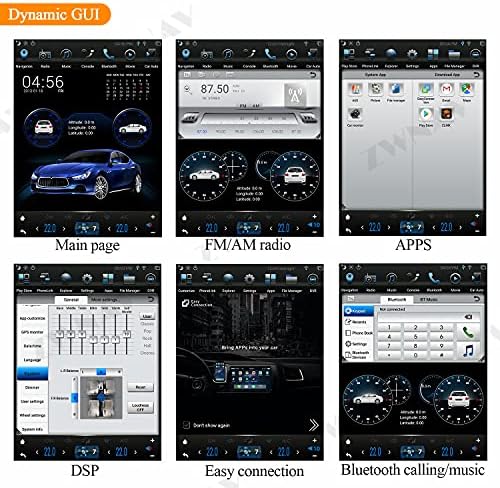 ZWNAV Egy din Android 9.0 Tesla Android Autó Sztereó Ford Mustang 2014-2019, Autó GPS Navigációs fejegység, HDMI Kimenet Támogatása Carplay,