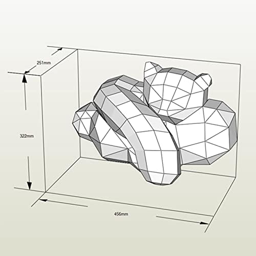 Vörös Panda Alakú DIY Papír Szobor Geometriai Papír Trófea 3D Papír Modell, Személyre szabott Origami Puzzle Kézzel készített Fali Dekoráció