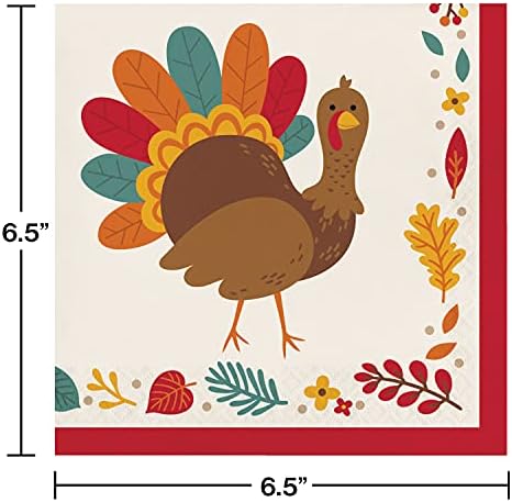 Kreatív Átalakítása Hálaadás Törökország Szalvéták, 6.5 x 6.5, Burgundy, Narancssárga, Zöld, Elefántcsont