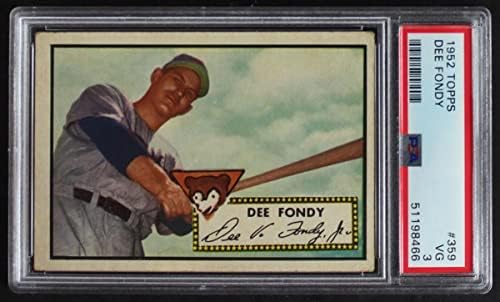 1952 Topps 359 Dee Fondy Chicago Cubs (Baseball Kártya) PSA a PSA 3.00 Cubs
