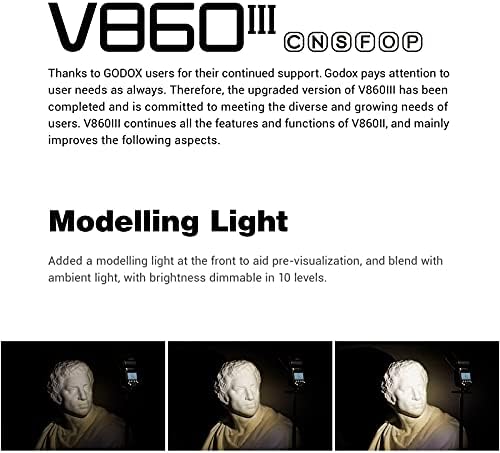 Godox Vaku Speedlight V860III-F Fujifulm [Korszerűsített Li-on Akkumulátor] Kompatibilis Fujifulm Digitális Kamerák