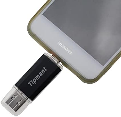 Tipmant 64 GB 2 az 1-ben USB Flash Drivesfor Számítógép, PC, C-Típusú Android mobiltelefon Okos Mobiltelefon Külső Tároló (Fekete)