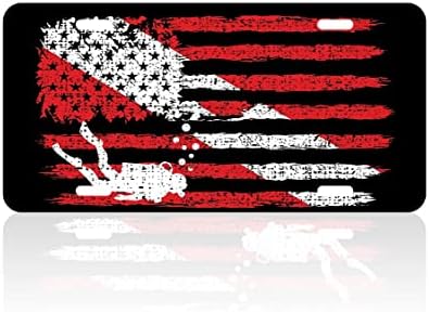 AJ Eshop Vintage Amerikai Búvár Zászló USA Búvárkodás, Merülés Zászló Rendszám Fedél Automatikus Autó Tag Alumínium Fém előlap Takarja Keret