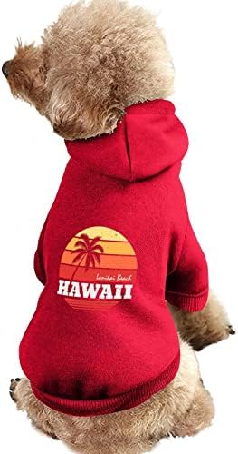 Hawaii Beach Palm Tree Kutya Ruhák Téli Pet kapucnis felső Puha, Meleg Kutya Melegítőfelső Kis -, Közepes testű Kutyáknak