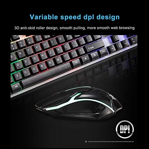 Delarsy T350 Szivárvány Háttérvilágítás USB Ergonomikus Gaming-Billentyűzet-Egér Szett Laptop VG2