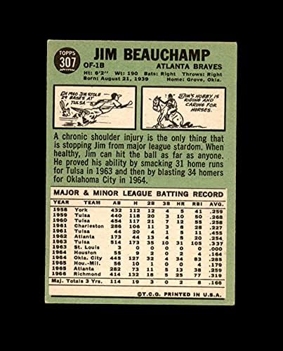 Jim Beauchamp Kézzel Aláírt 1967 Topps Atlanta Braves Autogramot