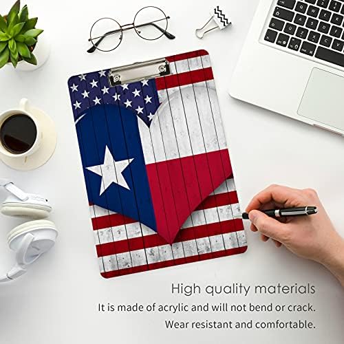Amerikai Texas Zászló Műanyag Papírok Fém Klip Letter Méretű Vágólapra Alacsony Profil Klip Táblák Gyerekeknek Hivatal Osztályteremben Dekoratív