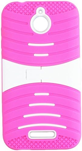 MyBat Asmyna HTC Desire 510 Hullám Szimbiózis Védő burkolat Vízszintes Stand - Kiskereskedelmi Csomagolás - Rózsaszín/Fehér