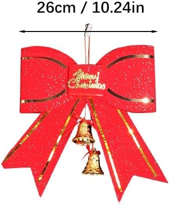 Karácsonyfa Díszítés Vörös Nagy csokornyakkendő 13cm Bell Medál Halottaskocsi Dísz