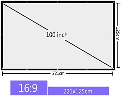 LHLLHL 100 inch 16:9 Hordozható Projektoros Kivetítő Képernyő Képernyő házimozi LED Projektor (Méret : 100 hüvelyk)