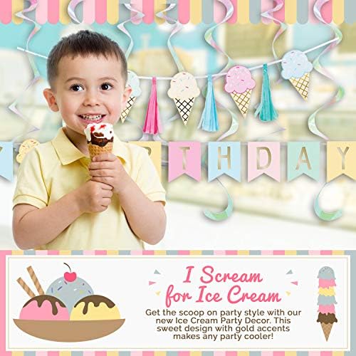 Kreatív Átalakítása Ice Cream Party Dekoráció Csomag | Bannerek, Danglers | Gyerekek Szülinapi Dekoráció, Baba Zuhany Kellékek, Fagyi