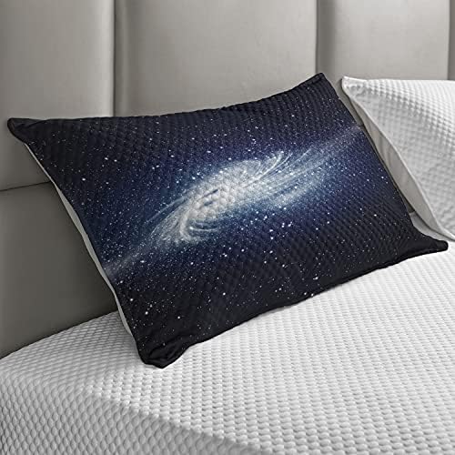 Ambesonne világűrben Steppelt Pillowcover, Spirális Galaxis Kép Űr, a Csillagok Égi Kozmosz Kiterjedésű Univerzum Modern, Standard King