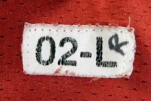 2002-ben a San Francisco 49ers 30 Játék Használt Piros Gyakorlat Jersey L 44 - Aláíratlan NFL Játék Használt Mezek