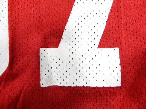2009-ben a San Francisco 49ers Matt Wilhelm 57 Játék Kiadott Piros Gyakorlat Jersey-i L - Aláíratlan NFL Játék Használt Mezek