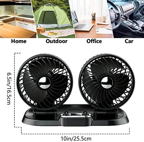 5.12 Inch 12 voltos Kettős Asztal Ventilátor USB Személyes Mini Ventilátor 2 Sebesség 360° - Os Forgó Hordozható Elektromos Ventilátorok