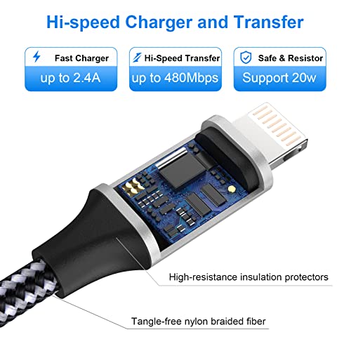 USB-C-Lightning Kábel, 2 Csomag 10FT 20W iPhone Töltő Mpi-Igazolt-Típus C-Lightning Kábel Fordította: Nylon Fonott USB-C, Gyors Töltő Kábel