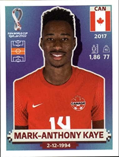 2022 Panini Világ Kupa, Katar Matrica CAN15 Mark-Anthony Kaye F Csoport Kanada Mini Matrica Trading Card
