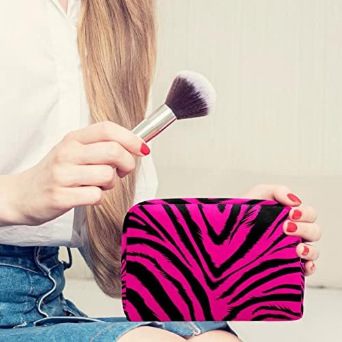TBOUOBT Kozmetikai Női Táskák, Smink Táska Utazási Tisztálkodási Táska Kiegészítők Szervező, Pink Zebra Minta Divat