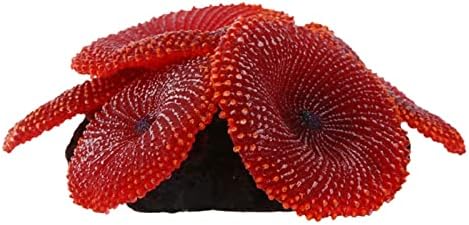 TJLSS Mesterséges Akvárium, akvárium Dekoráció Korall-Tengeri Növény Dísz Szilikon Piros (Szín : Egy, Méret : 6.5 * 6 * 2.6 cm)