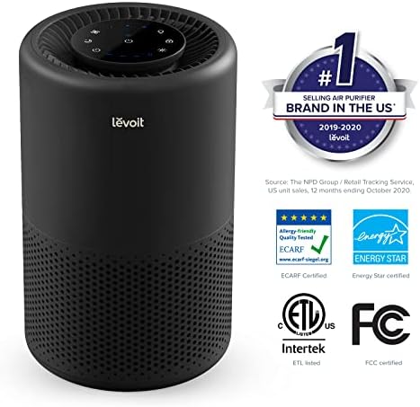 LEVOIT légtisztító Haza Nagy Szoba, Okos WiFi Alexa Ellenőrzés, Fekete,1 Csomag & légtisztító a Hálószobában Otthon, HEPA Illatosító