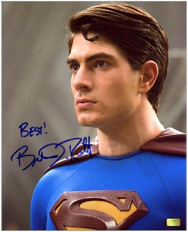 Brandon routh-szal Dedikált 16x20 Superman Visszatér helyszíni Fotó