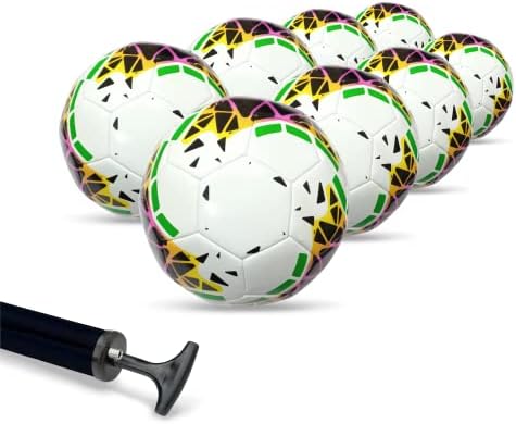 Gyakorlat Futball-Labdák 8 Csomag Mérete 5 - PU/PVC, Lágy Anyag - Gép Stitched - magában Foglalja a Labdát Szivattyú