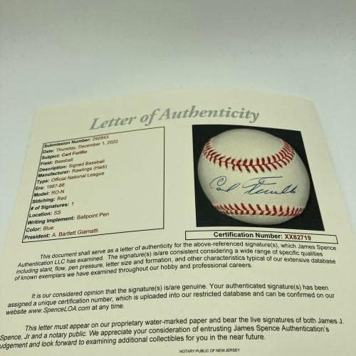 Carl Furillo Egyetlen Aláírt Hivatalos Nemzeti League Baseball SZÖVETSÉG COA - Dedikált Baseball