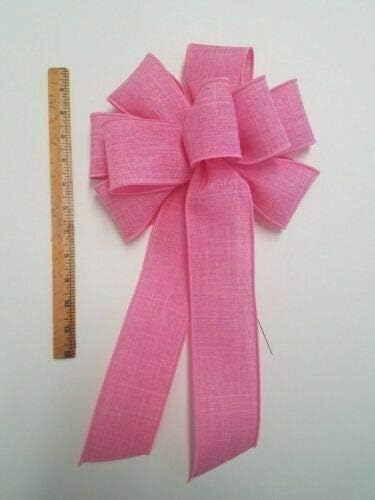 1 Db Nagy 9-10 Kézzel Készített Pink Vászon Koszorú Vezetékes Íj Tavaszi Trendet A Húsvét