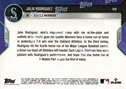 2022 Topps Most Baseball 228 Julio Rodriguez Újonc Kártya Mariners - Csak 2,104 készült!