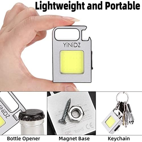 Mini Kulcstartó Zseblámpa, Mind-alumínium Test 1000 Lumen 4 Fény Mód Újratölthető Zseb Lámpa Kulcstartó, Mágnes Bázis Sörnyitó, illetve Teljesítmény