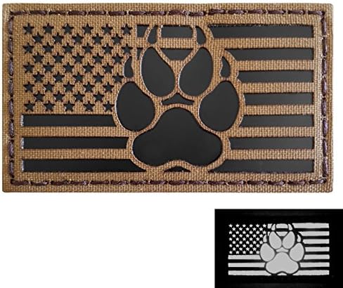 IR Coyote Brown Tan Infravörös USA Zászló K9 Kutya Felvezető Mancs K-9-es Taktikai Morál Horog Javítás