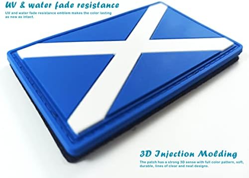 JBCD Skócia Zászló Javítás Skót Taktikai Javítás - MŰANYAG Gumi Hook & Hurok Rögzítő Tapasz (2 Csomag)