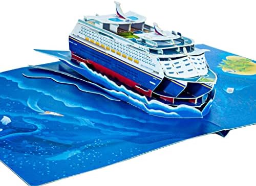 Cruise Hajó - 3D felugró üdvözlőlap Minden Alkalomra - Szerelem, Születésnap, Karácsony, Utazás, Nyaralás, Nyár, Óceánok Utakon közlekedő