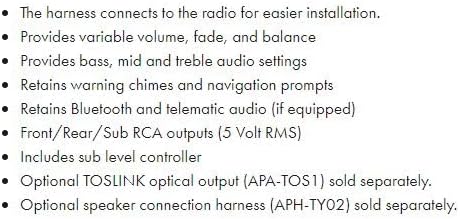 PAC Audio AP4-TY13 (R. 2) Erősítő Integráció Felület Válassza ki a 2018 +Toyota Lexus, valamint Járművek 24-pin-kódot, majd
