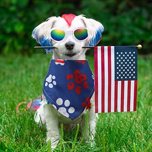 6 Ps július 4-Kutya Kendő, Szemüveg Készlet, Amerikai Zászló Pet Háromszög Kendő Előke Kutya Szemét Napszemüveg Függetlenség