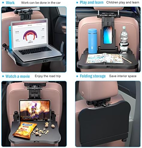 VRBFF 2 Csomag Autó Hátsó Tálca Asztal, Lehajtható Tálca háttámla Laptop Asztal, Kocsi, Utazás, Többfunkciós Kocsi Hátsó Ülésen Tálcát,