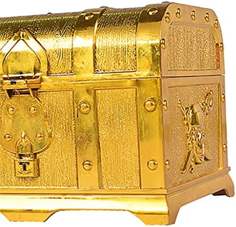 LDCHNH kincsesláda Dekoratív kincsesláda Emlék Box Játék Kincses Dobozok Fél Decor Nagy Méretű ( Szín : Bronz , Mérete : 11*14*10cm