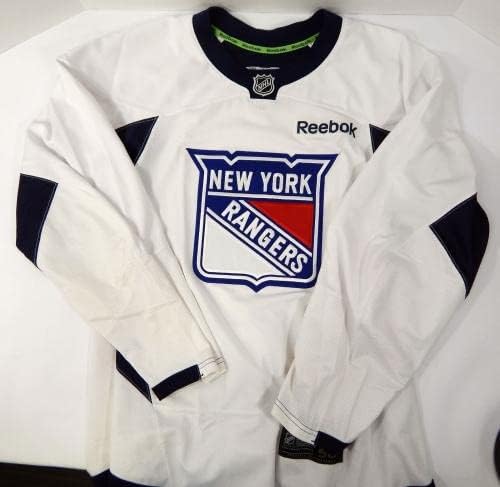 A New York Rangers Játék Használt Fehér Gyakorlat Jersey Reebok 58 DP32401 - Játék Használt NHL-Mezek