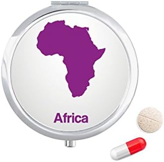 Lila Afrika Illusztráció Térkép Minta Tabletta Esetben Zsebében Gyógyszer Tároló Doboz, Tartály Adagoló