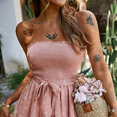 12 Lap Henna Tetoválás Stencil Szett Újrahasználható a Nők, Lányok, Gyerekek, 310+ PC-k, Sablonok, Tattoo,Ideiglenes Indiai, Arab Csillogó