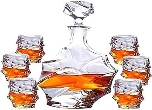 Alkalmi 880ML Whiskys Üveget Üveg 7-számítógép Beállítása 6 Koktél Szemüveg Bor, Likőr Scotch Whisky Adagoló Haza borosüveg MUMUJIN