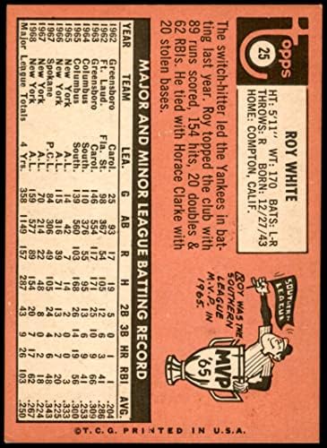 1969 Topps 25 Roy Fehér New York Yankees (Baseball Kártya) Dean Kártyák 5 - EX Yankees